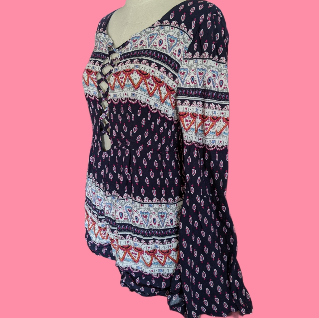 Nwt Bohemian Bell Sleeve Romper